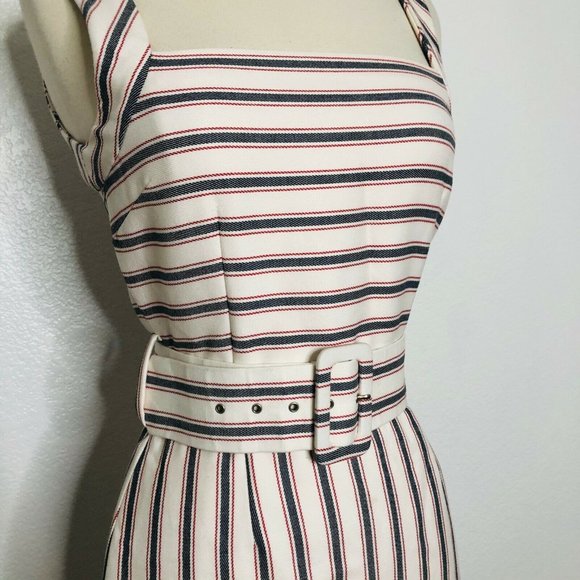 Zara Striped Belted Bodycon Dress - Picture 3 of 10
